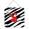 Micasa Letter S Initial Monogram Zebra Red Aluminium Metal Wall Or Door Hanging Prints MI237986